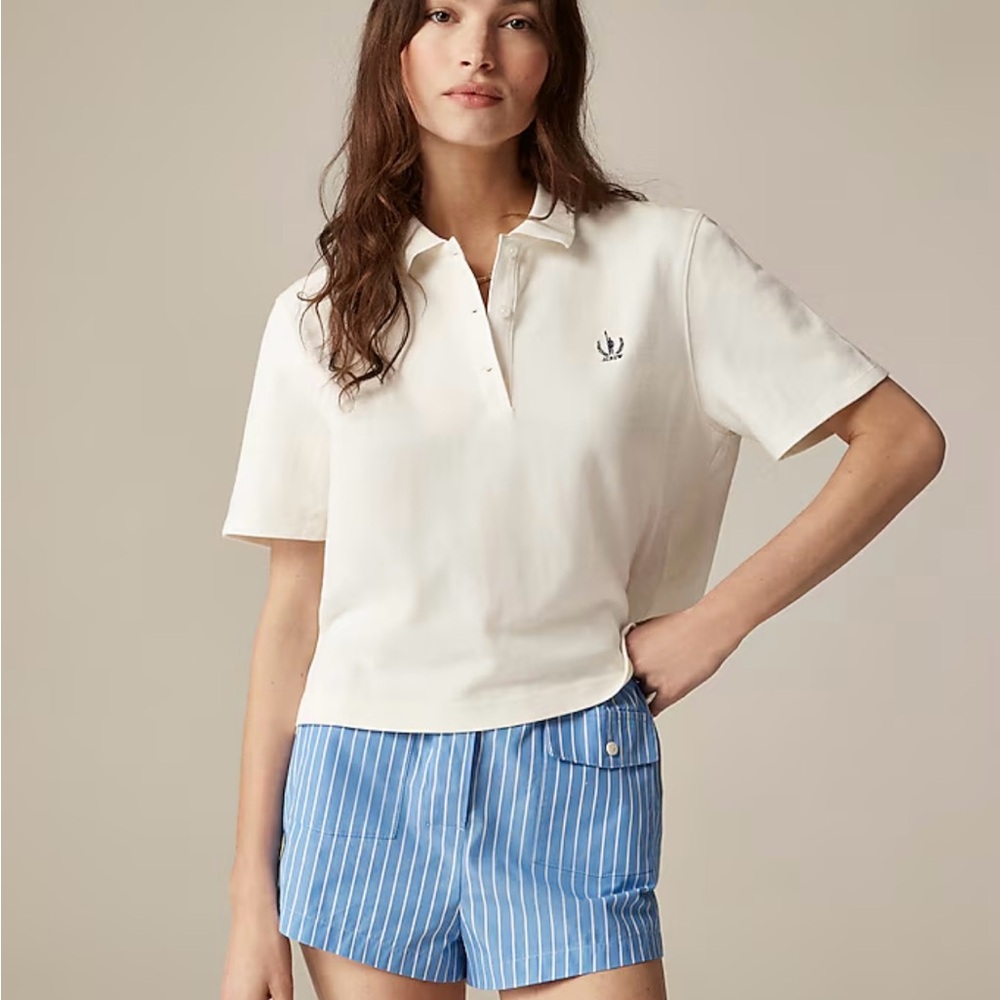 NWT J. Crew Factory Piqué cropped polo shirt